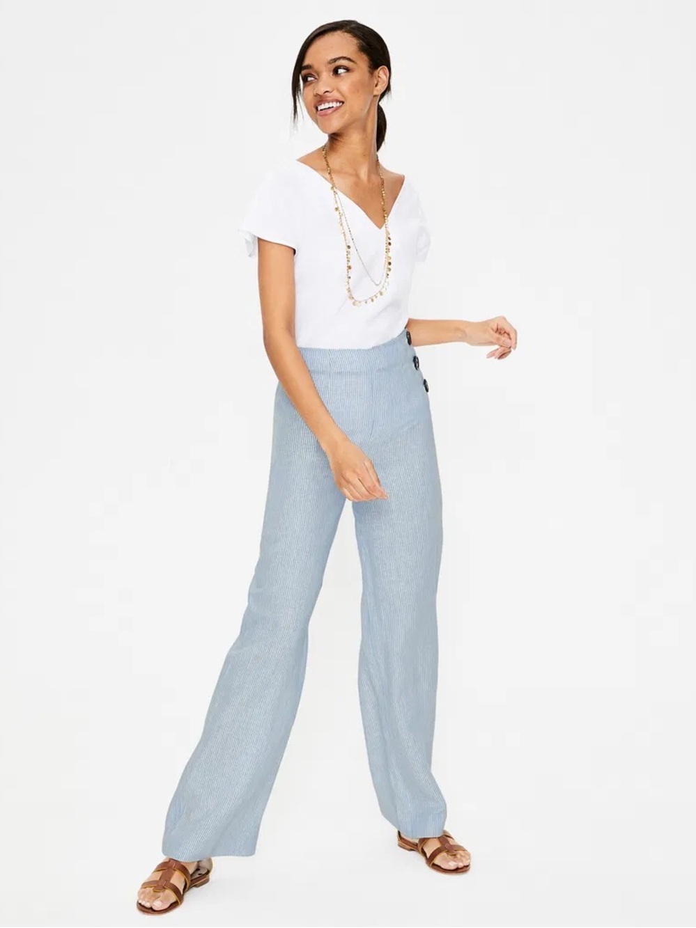 Boden Penzance Linen Trousers - Picture 3 of 11